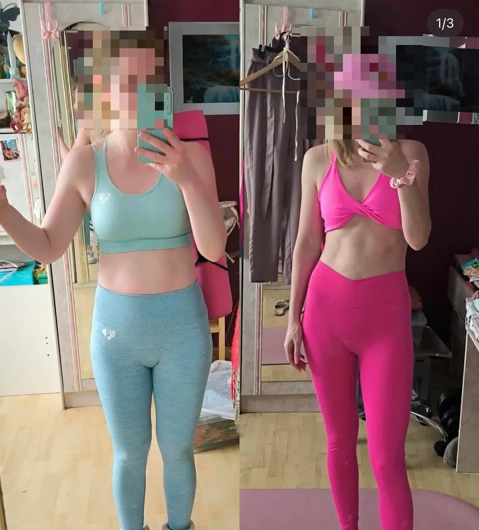 Transformation 6 : deux photos du parcours d’une membre Bestrong